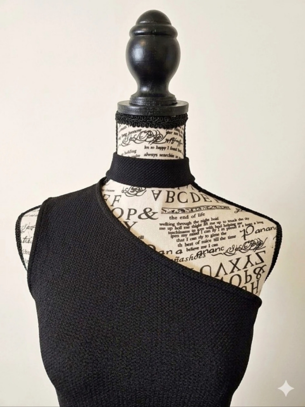 One Shoulder Mini Dress in Black Size Small